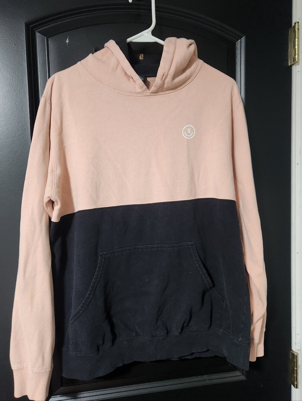NEFF Men's Two-Tone Hoodie Sweatshirt in Light Pink and Black